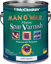 McCloskey Man O' War 080.0006535.007 Marine Spar Varnish, Satin, Clear, Liquid, 1 gal
